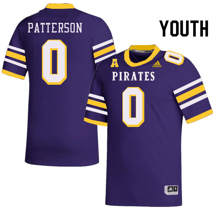 Youth #0 Jhari Patterson ECU Pirates College Football Jerseys Stitched-Throwback